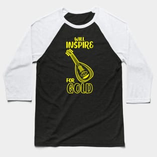 Will Use Bardic Inspiration for Gold Bard Lute Class Dungeon Tabletop RPG TTRPG Baseball T-Shirt